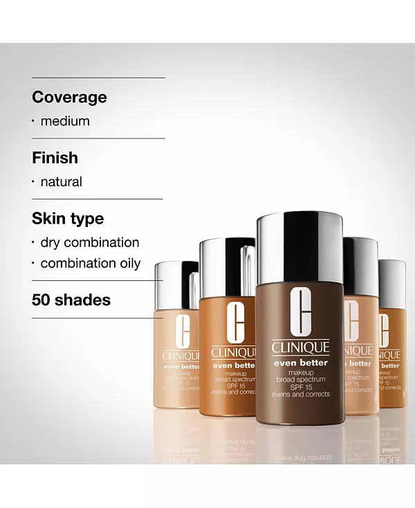 Тональный крем Even better make up широкого спектра действия с SPF 15, 1 жидкая унция. Clinique, wn 12 meringue — фото 4
