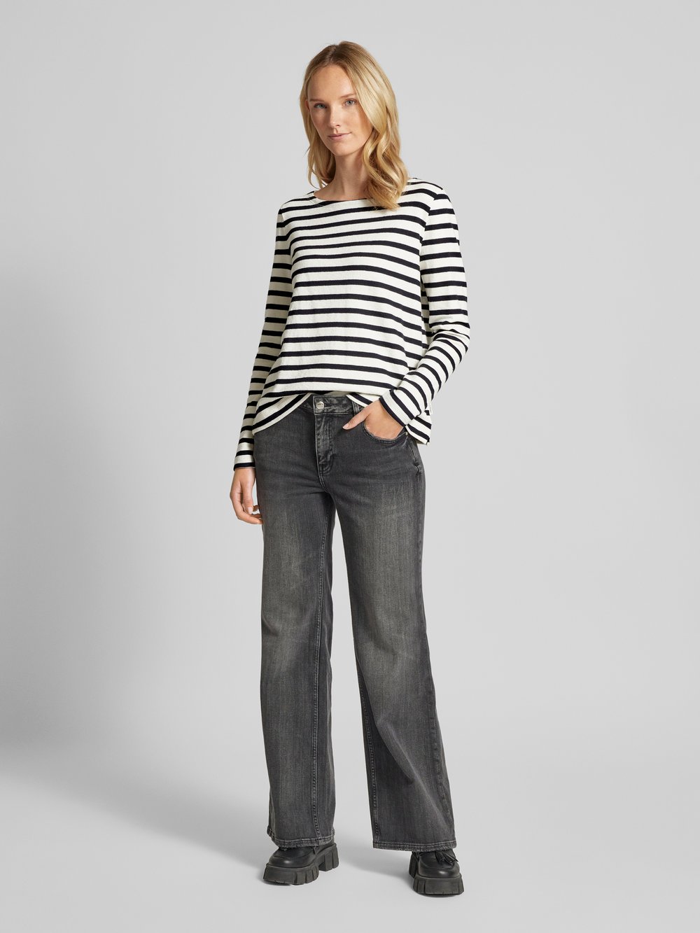 

Рубашка прямого кроя с длинными рукавами из чистого хлопка с полосатым узором Marc O'Polo