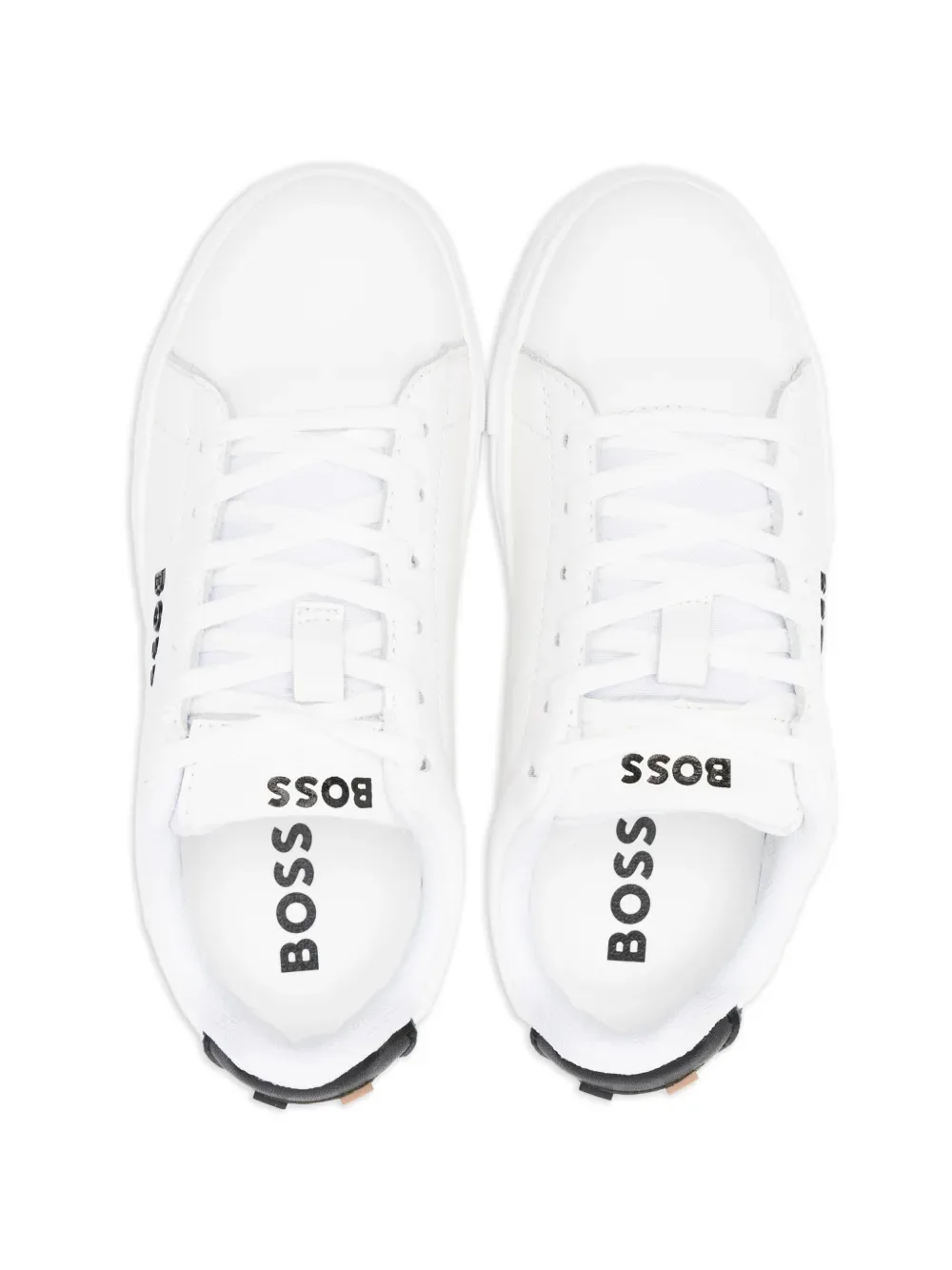 Кожаные кроссовки на шнуровке BOSS Kidswear, белый — фото 3