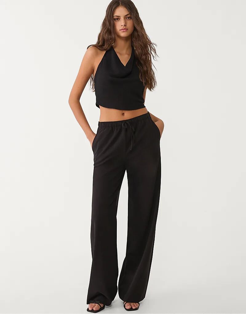 

Длинные элегантные брюки Stradivarius черного цвета