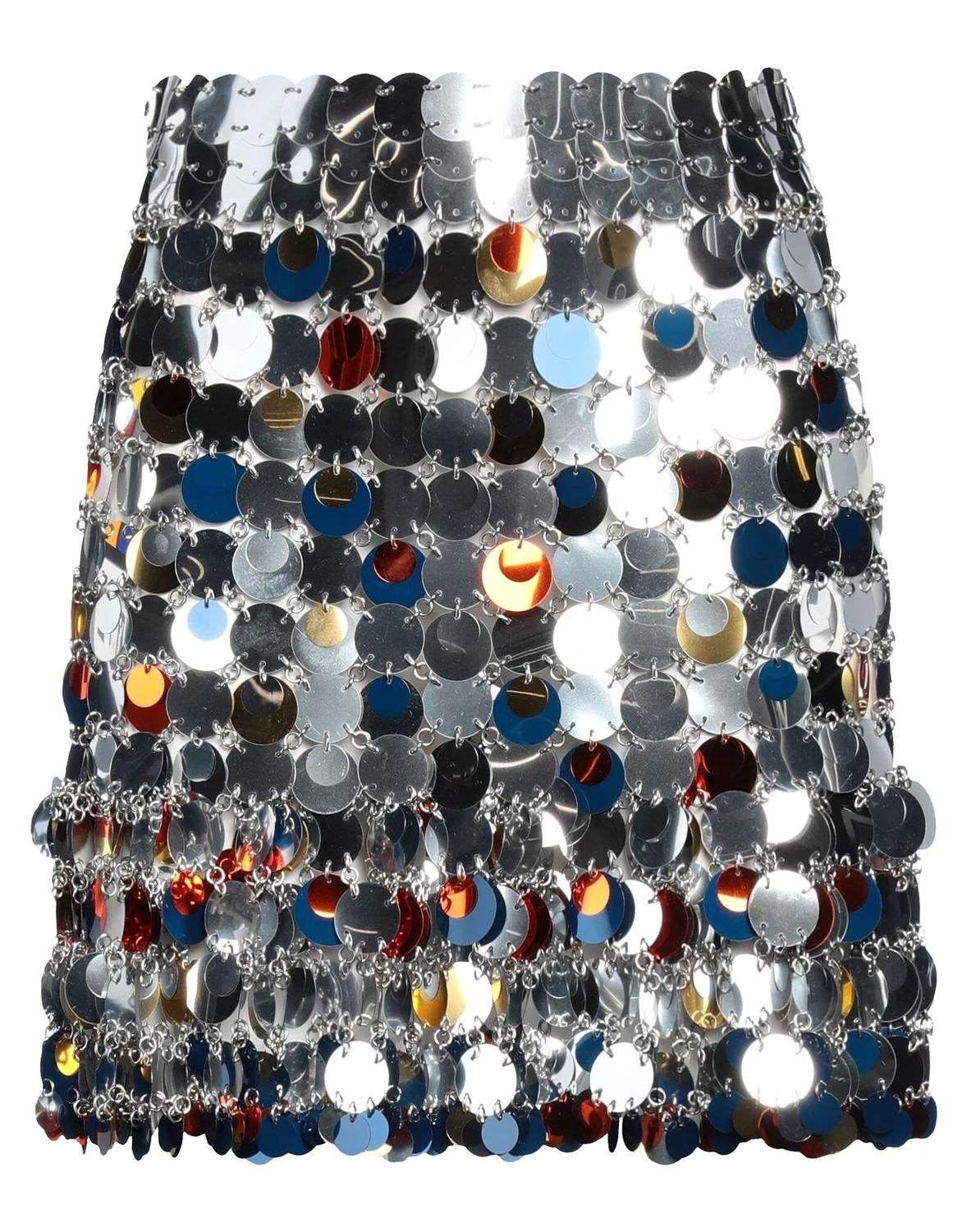 

Мини-юбка Rabanne, серебряный