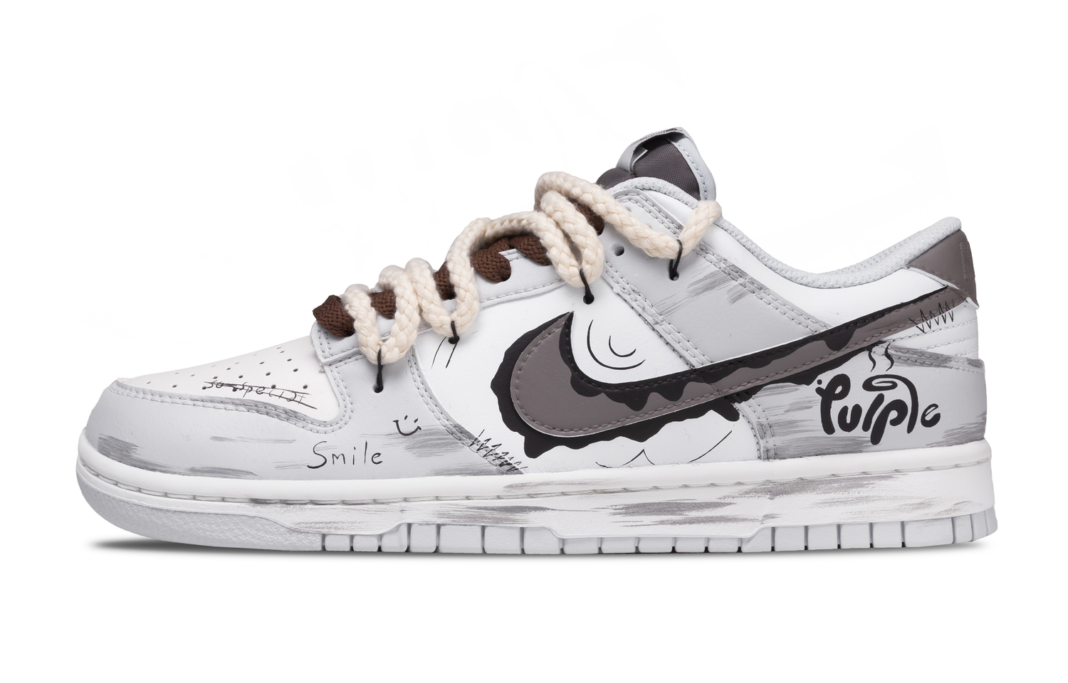 

Nike Кроссовки для скейтбординга Dunk Bear Coffee из искусственной кожи, легкие и дышащие, низкие, унисекс, серо-коричневый