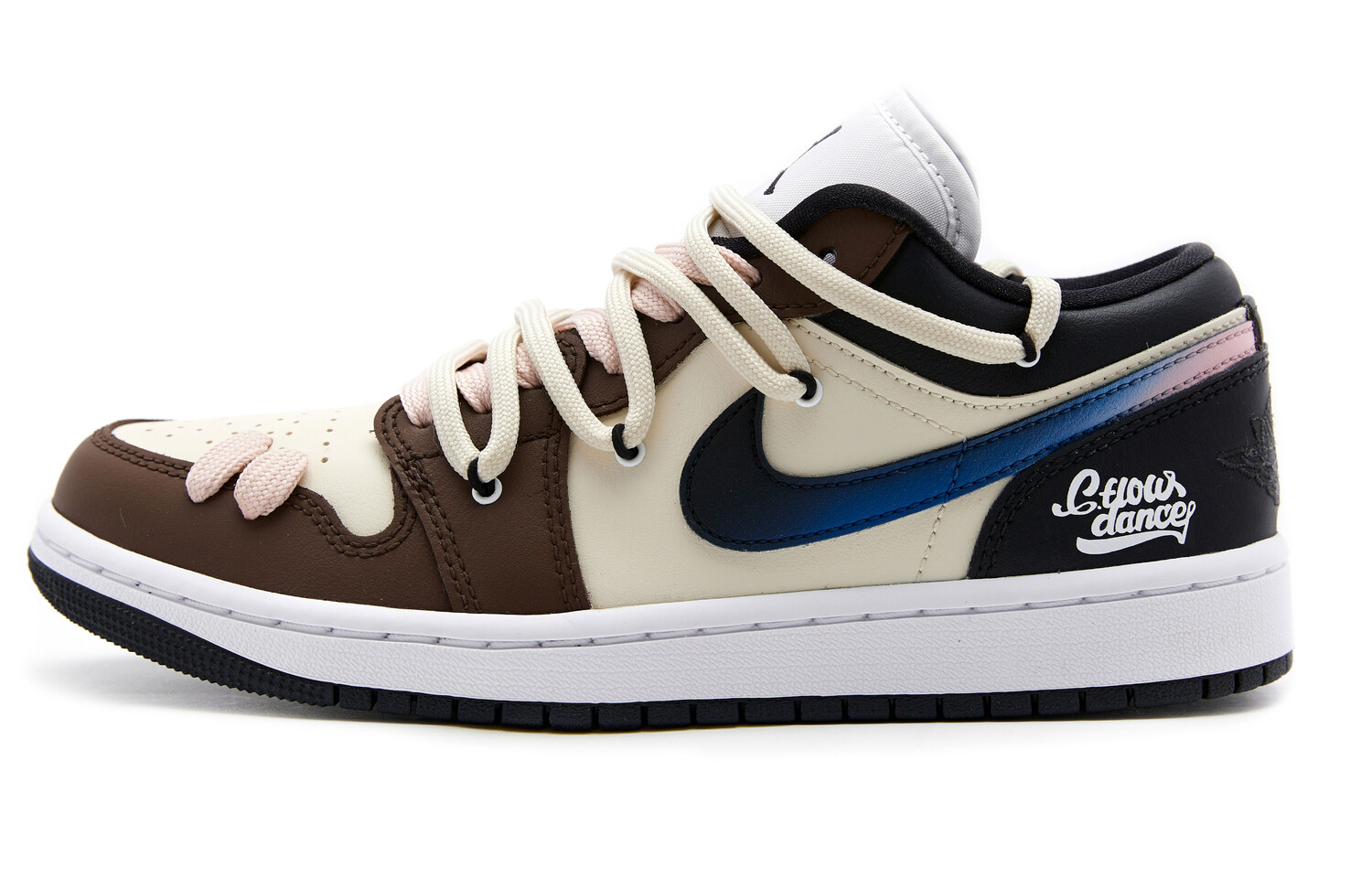 

Кроссовки Air Jordan 1 Vintage Basketball Shoes Women's Low-Top Beige/Brown/Blue/Black