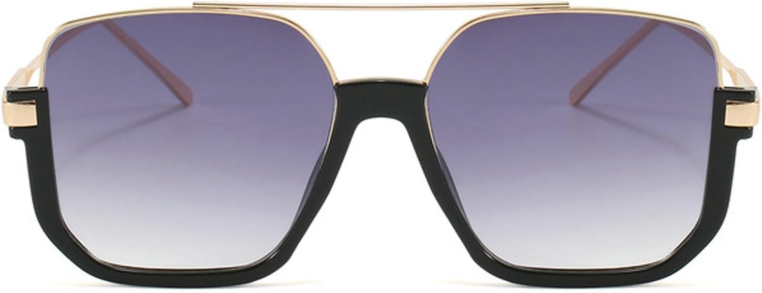 

Винтажные солнцезащитные очки большого размера, модные квадратные очки для мужчин и женщин, стильный и популярный дизайн, защита от ультрафиолета UV400 mincl, Gold Gray