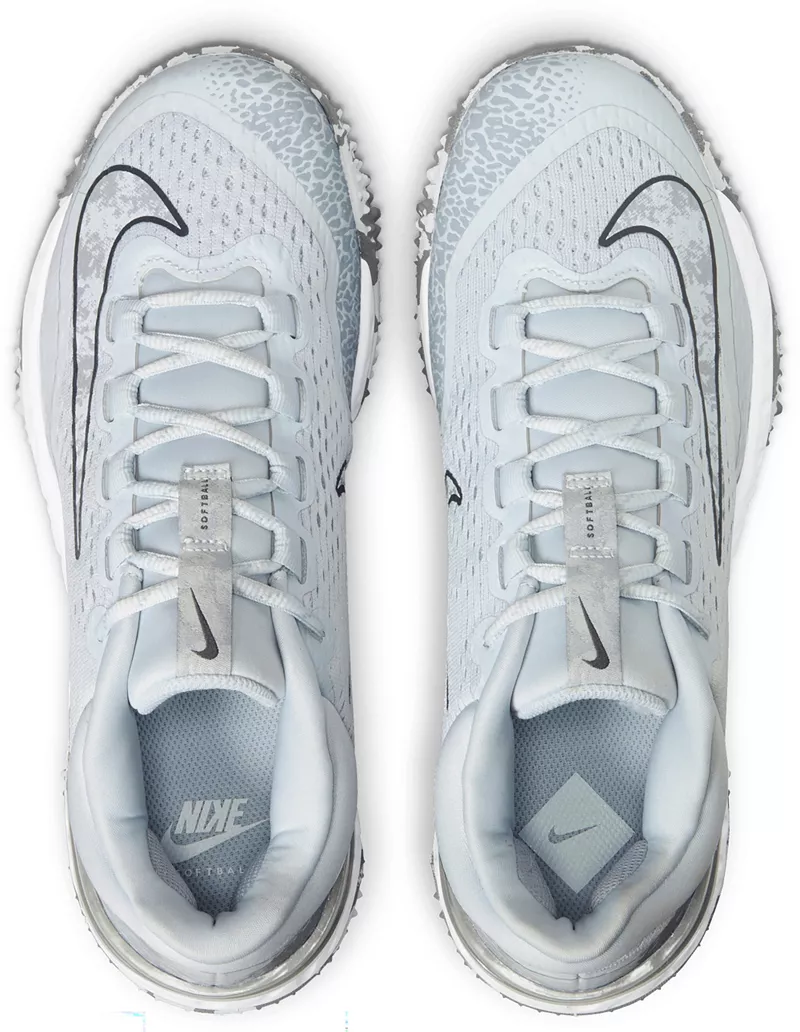 Женские кроссовки для софтбола для газона Nike Alpha Huarache Elite 4, цвет Platinum Gray — фото 2