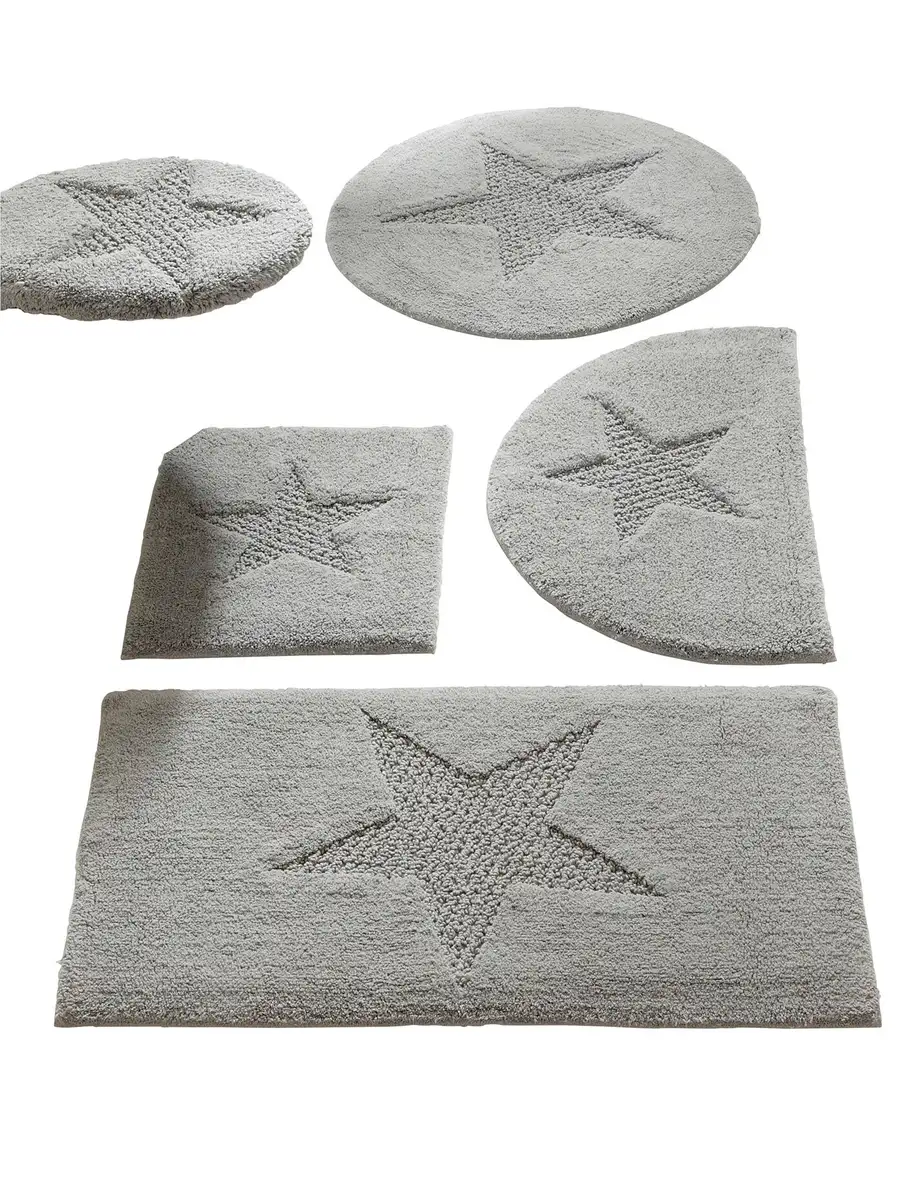 

Heine домашний коврик для ванной Heine home прямоугольный (47х50 см), Прямоугольный коврик для туалета с вырезом (45х50 см), Крышка крышки унитаза (47х50 см), серый