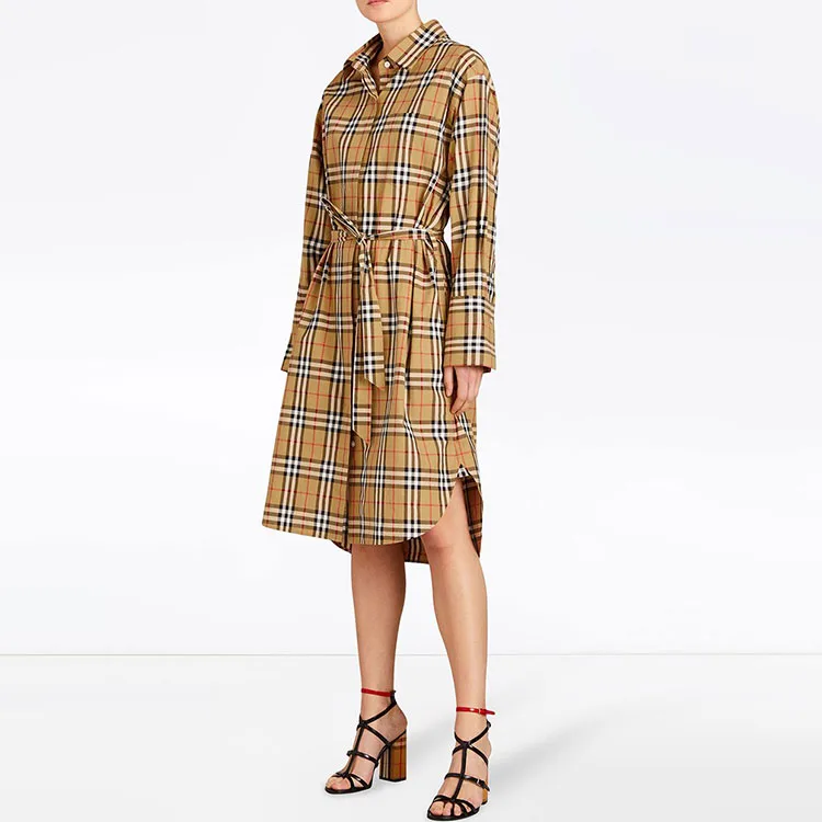Юбка Burberry Повседневная женская, классический стиль, желтая — фото 4