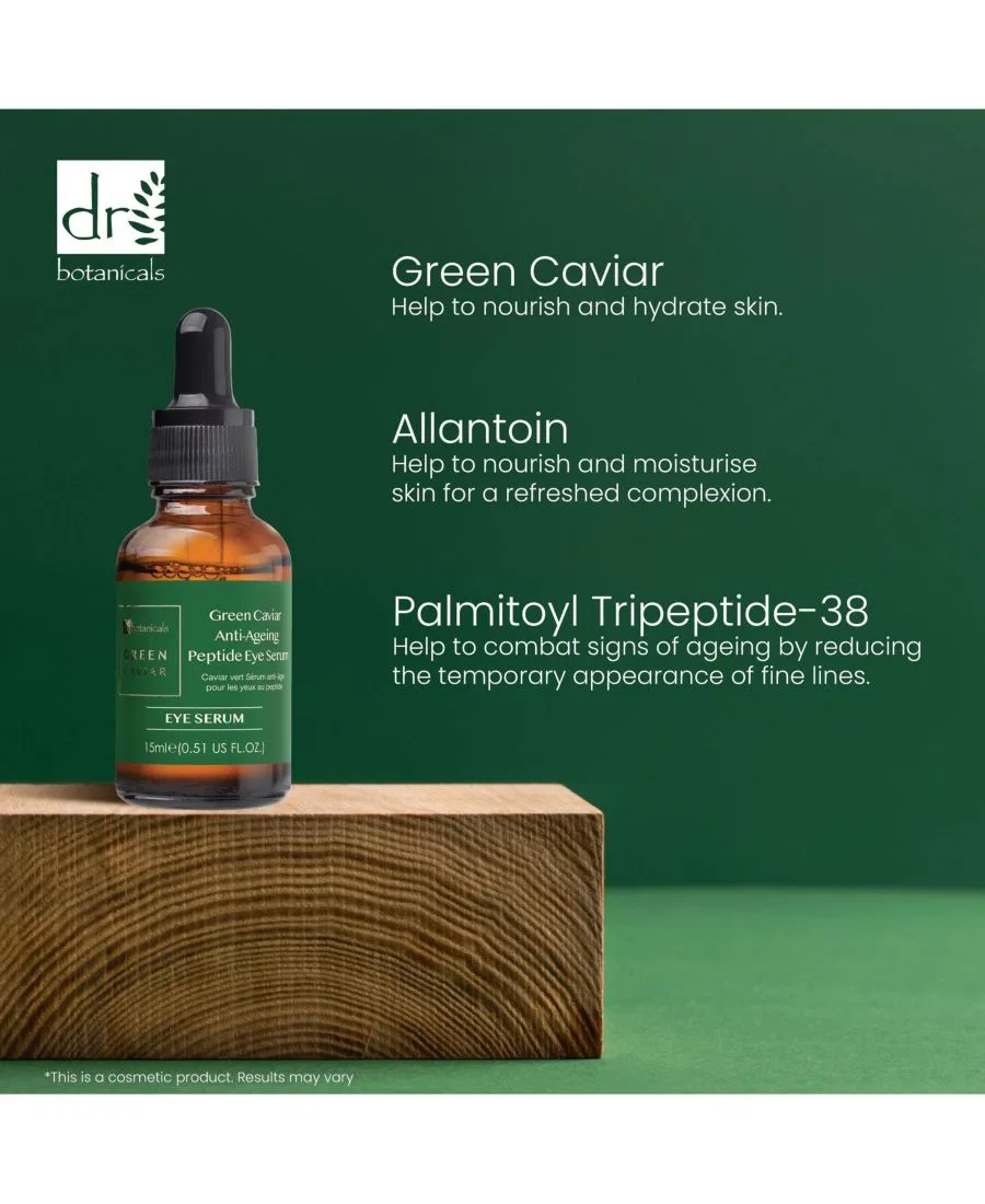 Сыворотка для глаз с пептидами против старения и экстрактом икры, 15 мл Dr. Botanicals, белый — фото 4