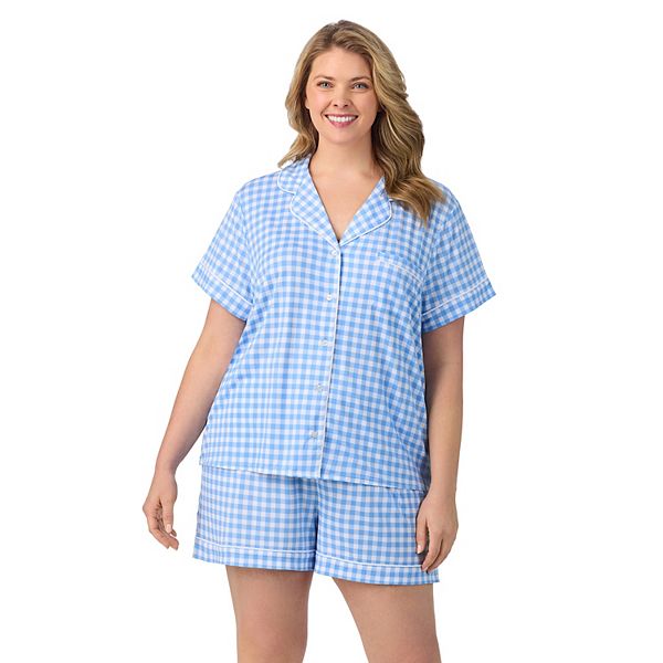 

Пижамный комплект Plus size с коротким рукавом и вырезом Draper James, Blue Gingham