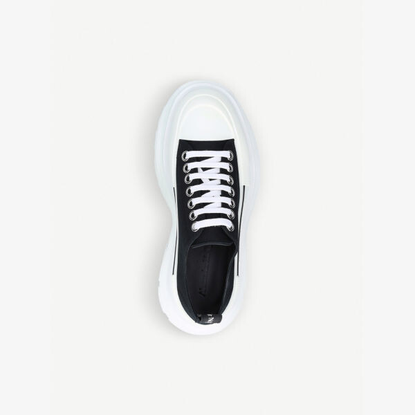 Женские кроссовки Tread Slick из хлопковой ткани на шнуровке Alexander Mcqueen, черный — фото 2