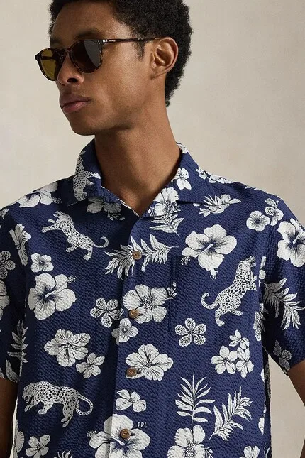 Рубашка с принтом Jaguar Polo Ralph Lauren, фиолетовый — фото 4