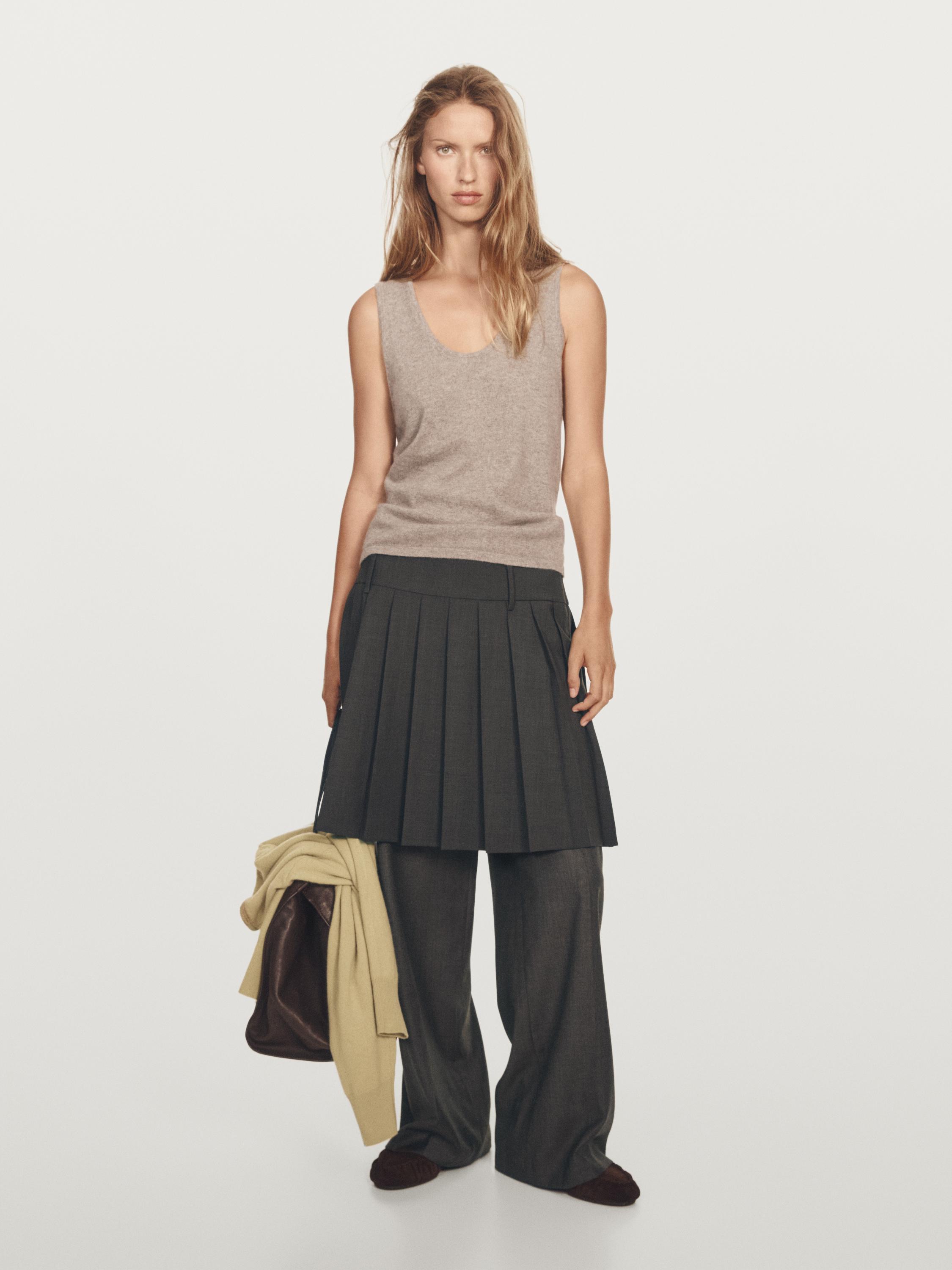 

Топ с круглым вырезом из 100% кашемира Massimo Dutti, Mink