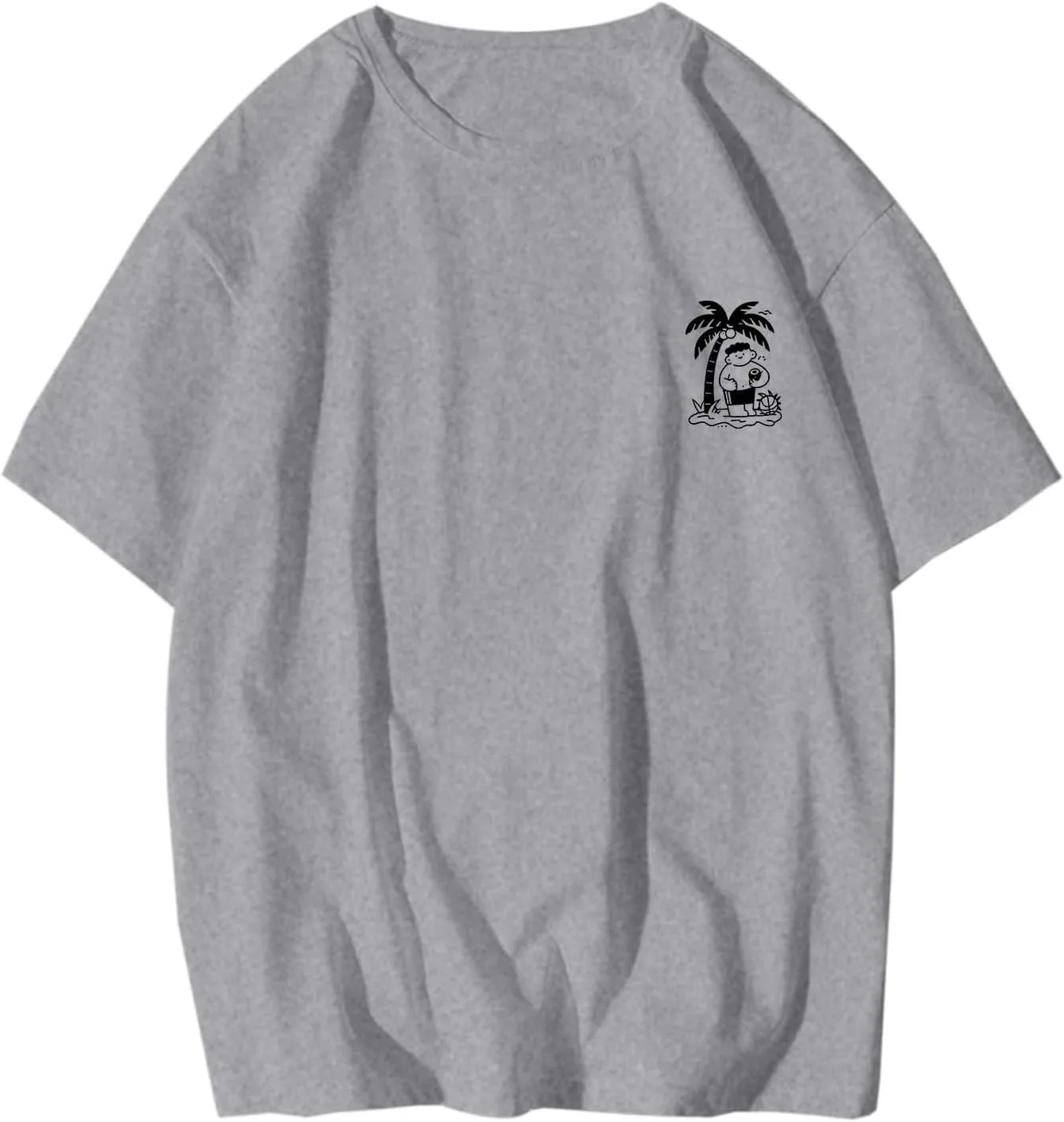 

Футболка с принтом Palm Tree для мужчин, летняя, оверсайз