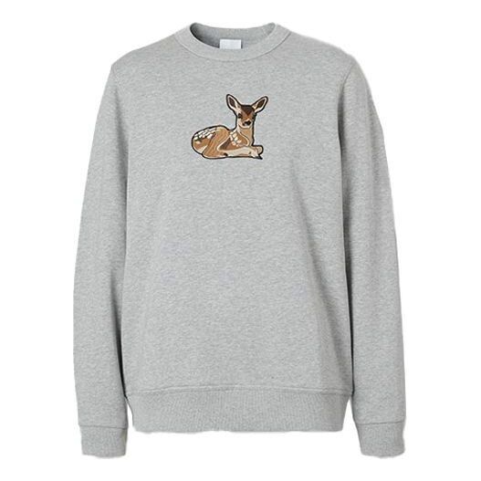 

Свитер deer pattern cotton loose swea grey Burberry, серый