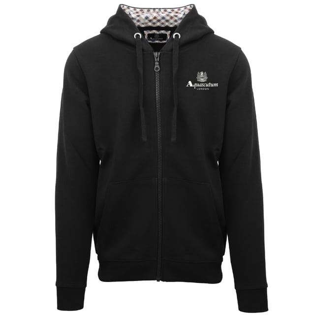 

Худи на молнии с тисненым фирменным логотипом London Aquascutum, черный