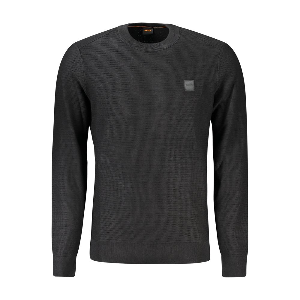 

Черный хлопковый мужской свитер Hugo Boss