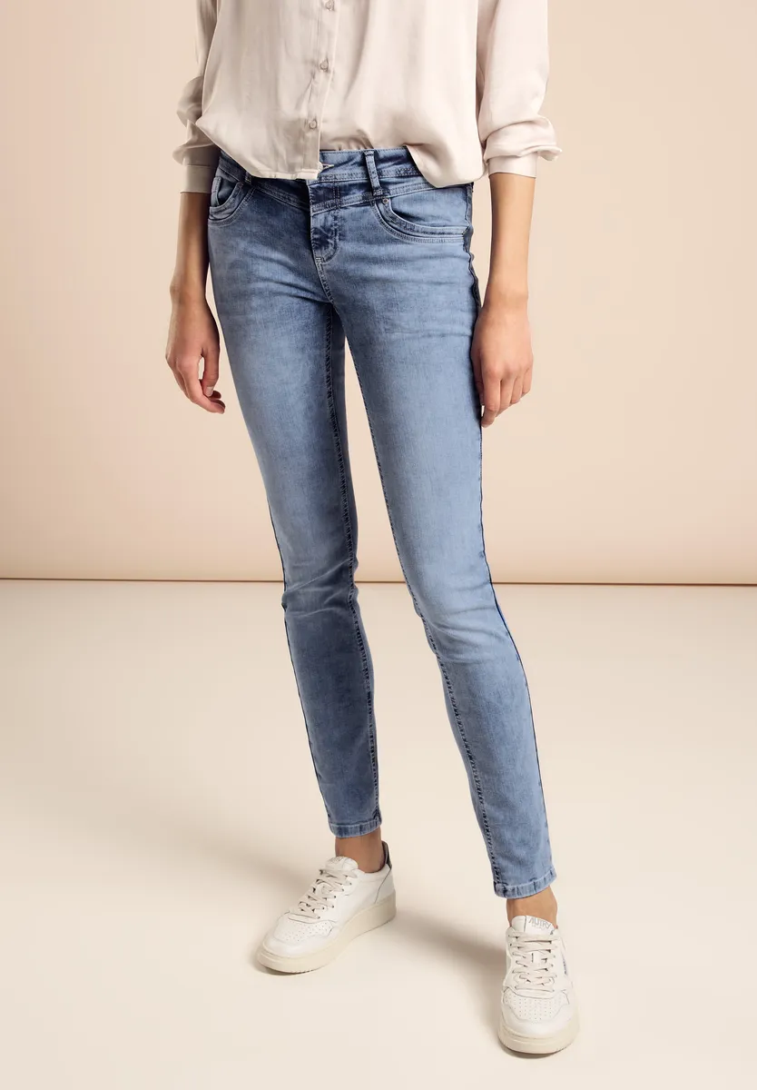 

Джинсы скинни STREET ONE "YORK", пятикарманный фасон, цвет Light Blue Random Wash