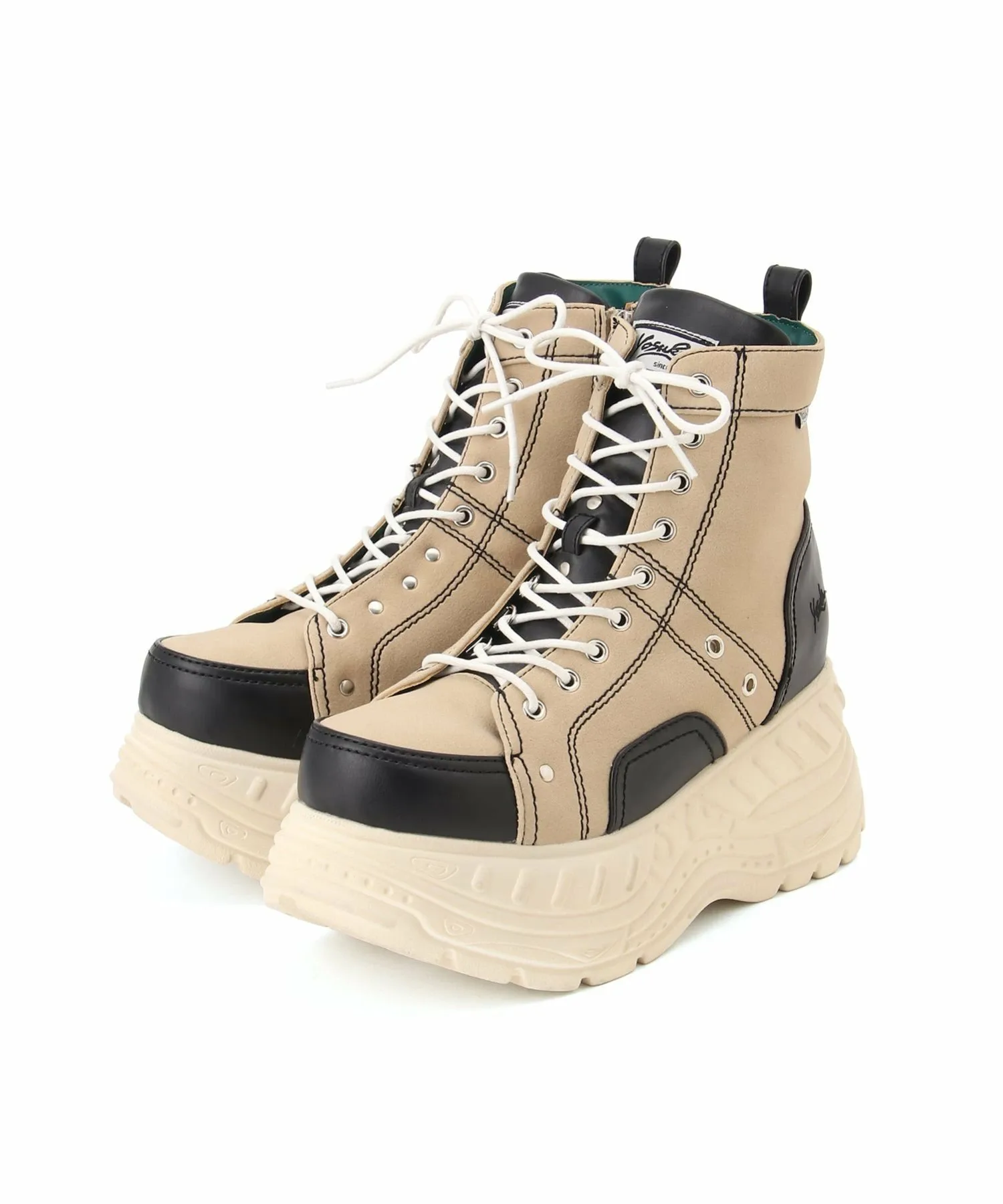Кроссовки на платформе (мужские) Черно-белые Yosuke U.S.A, Beige combination