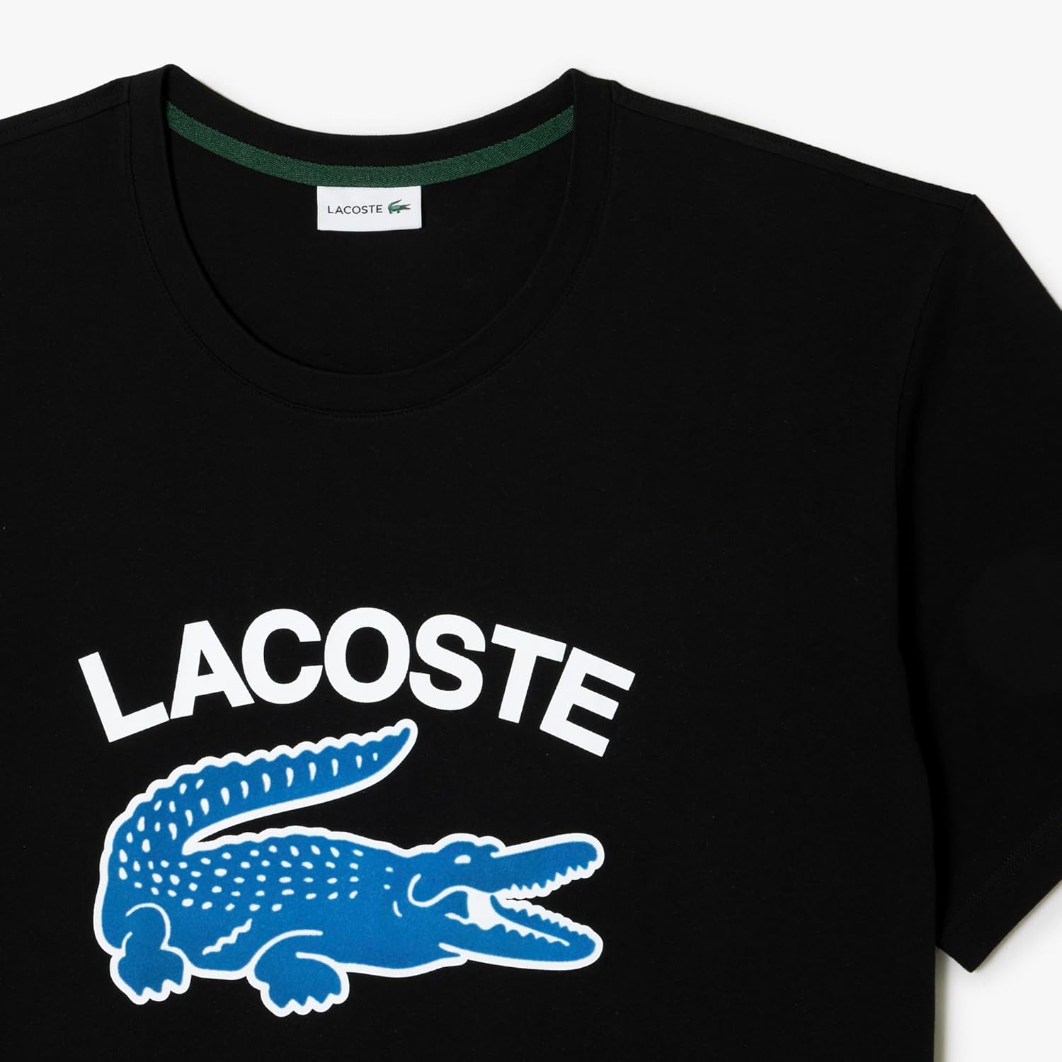 Футболка Lacoste, мужская, с круглым вырезом и графикой, черный — фото 2