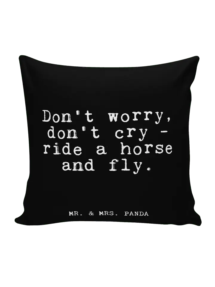 

Подушка Mr & Mrs Panda 40x40 Dont worry dont cry, черный
