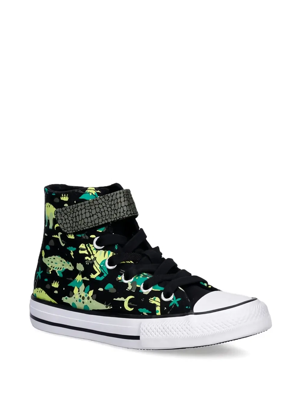 Высокие кроссовки с принтом динозавров Converse Kids, черный