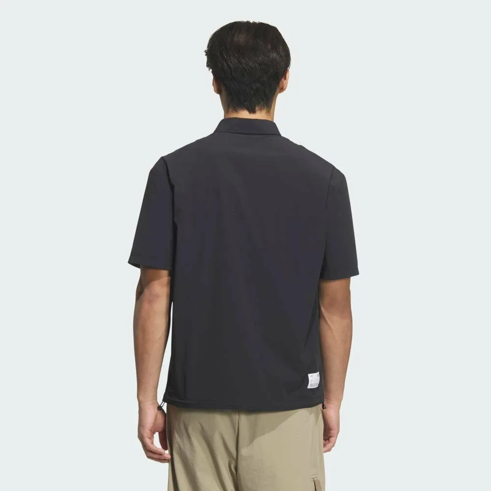 Поло Range Commuter Woven с коротким рукавом и свободным кроем Adidas, black — фото 2