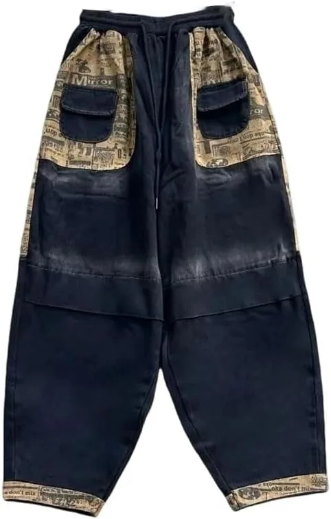 

Женские джинсовые штаны в стиле ретро с пачворком