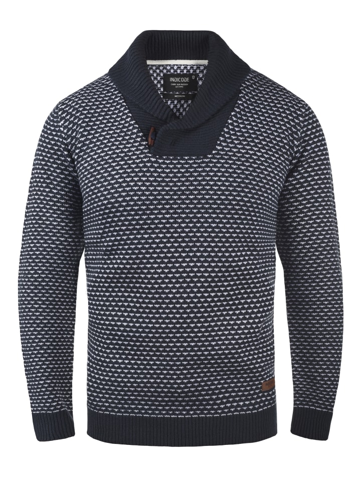 

Вязаный свитер INDICODE, темно-синий