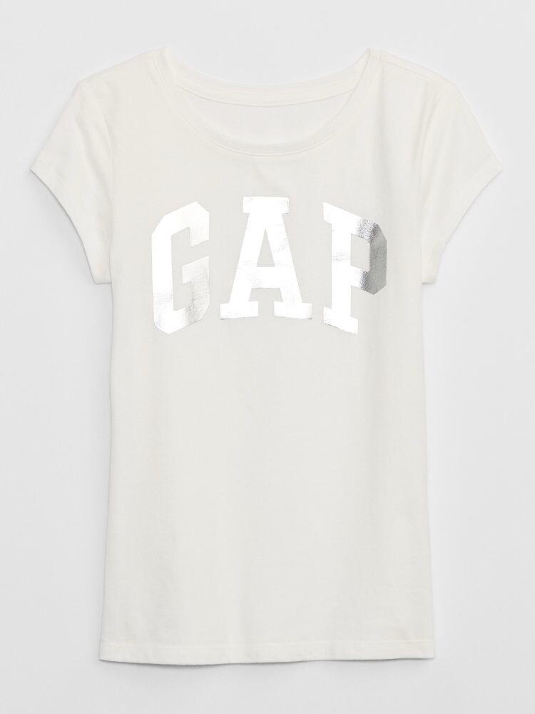 

Детская футболка с металлическим логотипом Gap, белый