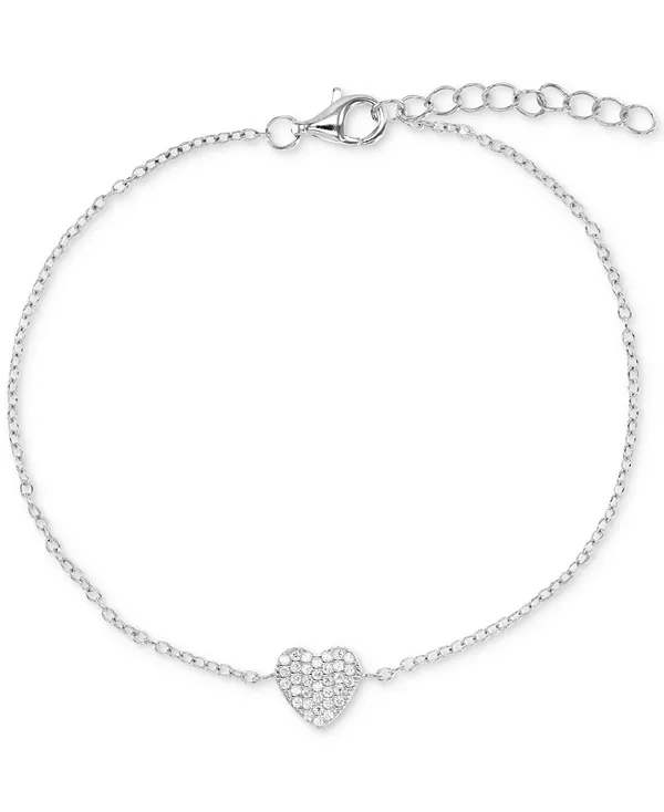 

Браслет-Цепочка в форме сердца с кубическим цирконием и паве Macy'S, silver