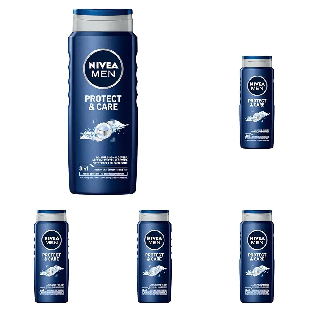 Питательный гель для душа NIVEA Protect&Care с алоэ вера (500 мл, 5 шт.) Nivea