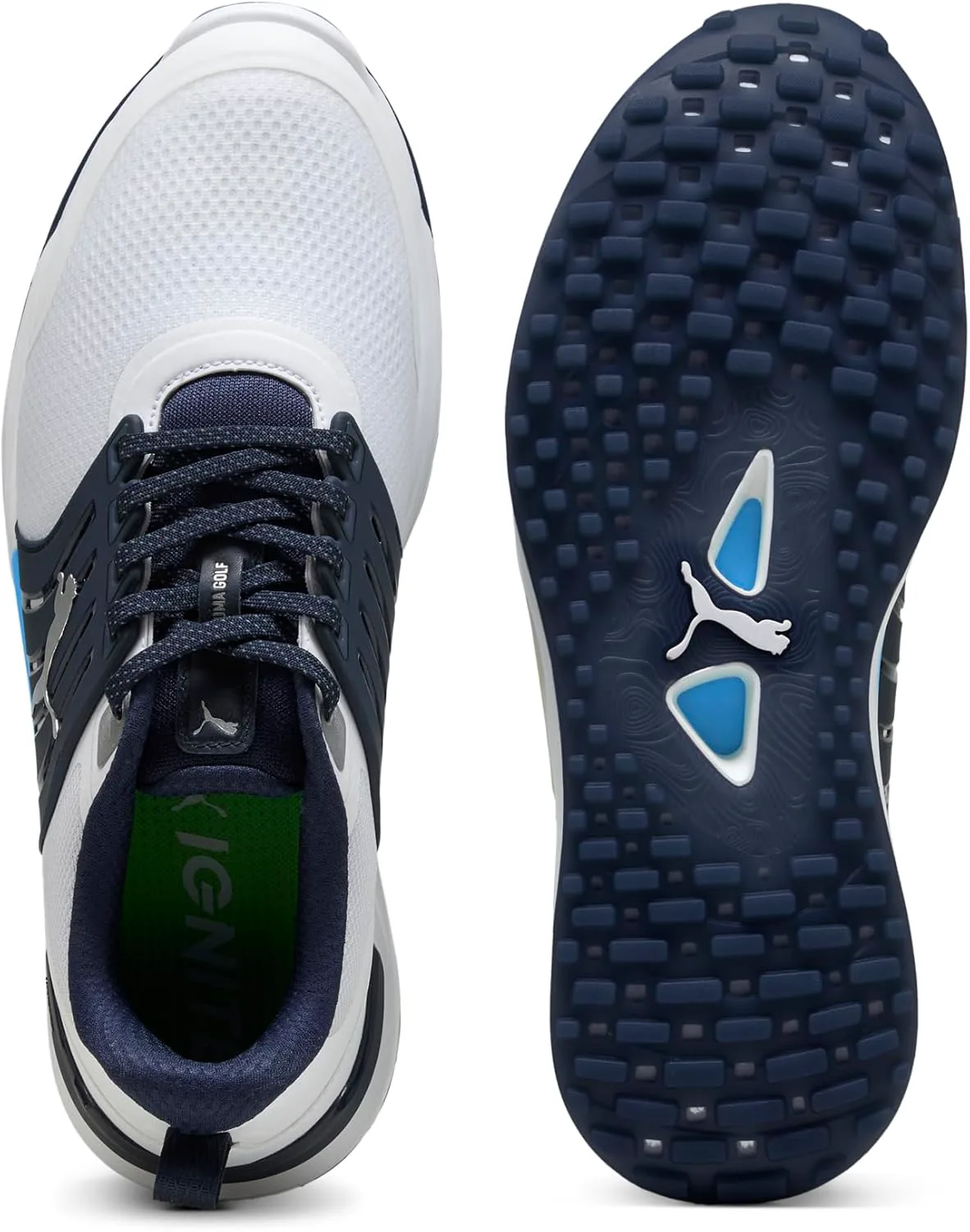 Мужские гольф-кроссовки Puma Ignite Elevate 2, белый/темно-синий — фото 2