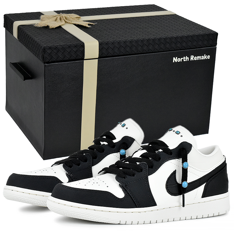 

Jordan Кроссовки Air 1 устойчивые к истиранию низкие винтажные баскетбольные мужские черно-белые - Ленточка Панды-Подарочная коробка 4, цвет Panda's Ribbon-Gift Box 4