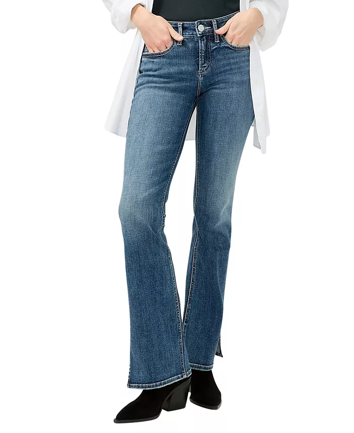 

Женские джинсы Suki Curvy Fit Bootcut со средней посадкой Silver Jeans Co., синий