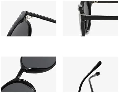 

Зеленые и синие поляризованные солнцезащитные очки в стиле ретро для женщин, модные мужские круглые солнцезащитные очки для menuv400 унисекс MTZJH, Black