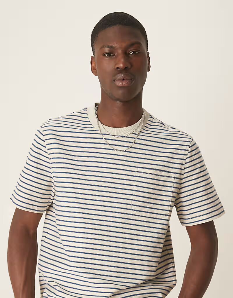

Футболка Barbour frensham stripe в овсяном цвете
