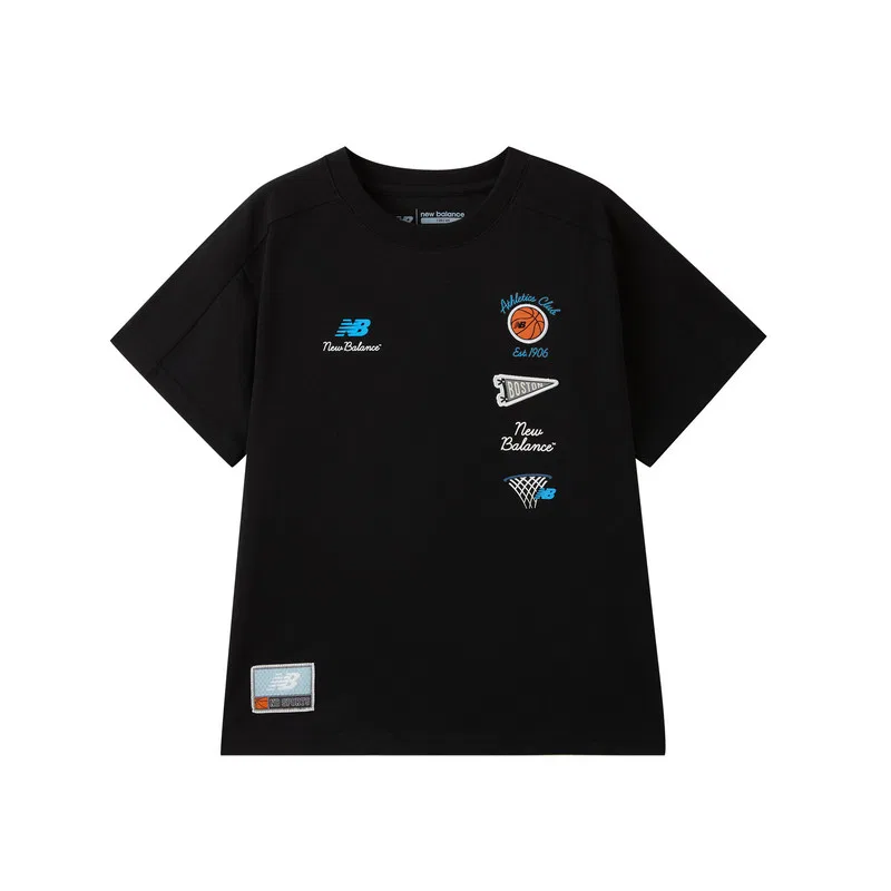 Детская футболка с круглым вырезом New Balance, Black