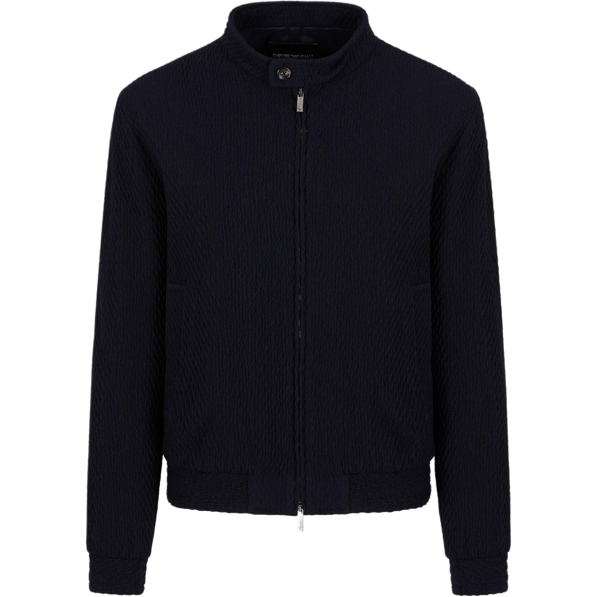 

Блузон с 3D-эффектом, изготовленный из эластичной трикотажной шерсти Emporio Armani, marine синий