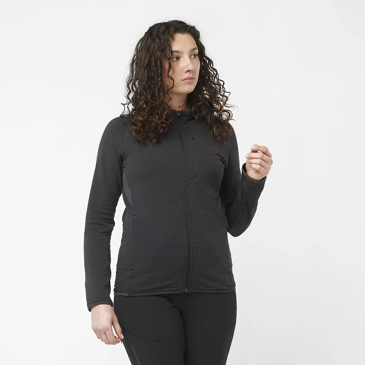 

Salomon Essential Lightwarm FZ W Женский флис, черный