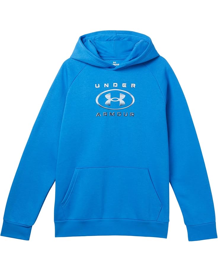 

Худи Under Armour Kids Rival Fleece Chrome Logo Hoodie, цвет Blue Atlantis/Black