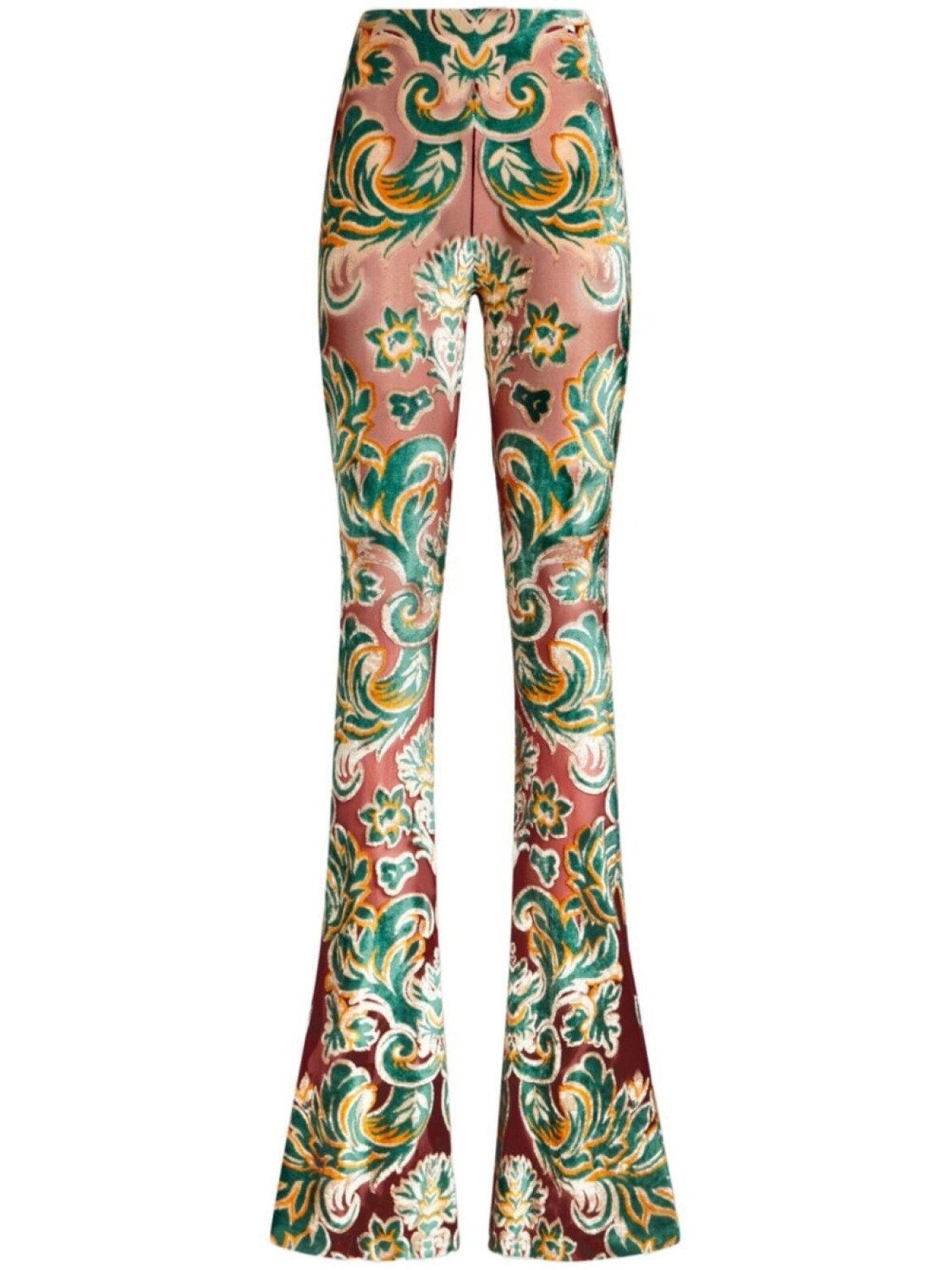 

ETRO расклешенные бархатные брюки, зеленый