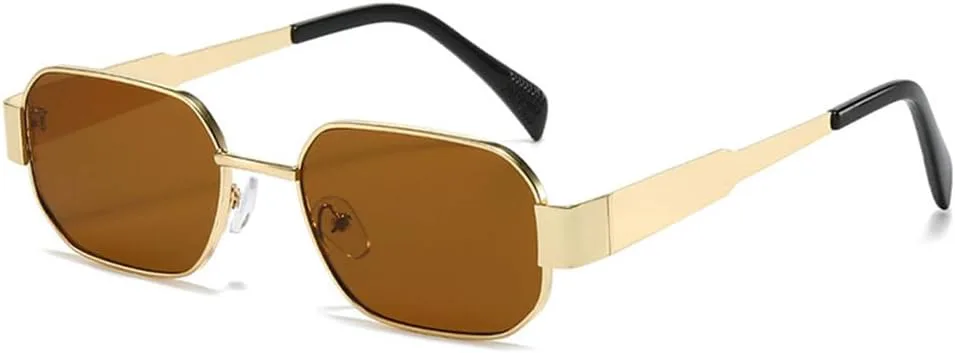 

Солнцезащитные очки UV400 с металлическим корпусом, компактной оправой, ярких цветов, для женщин и мужчин, для бега и активного отдыха UYPTK, Gold-brown.