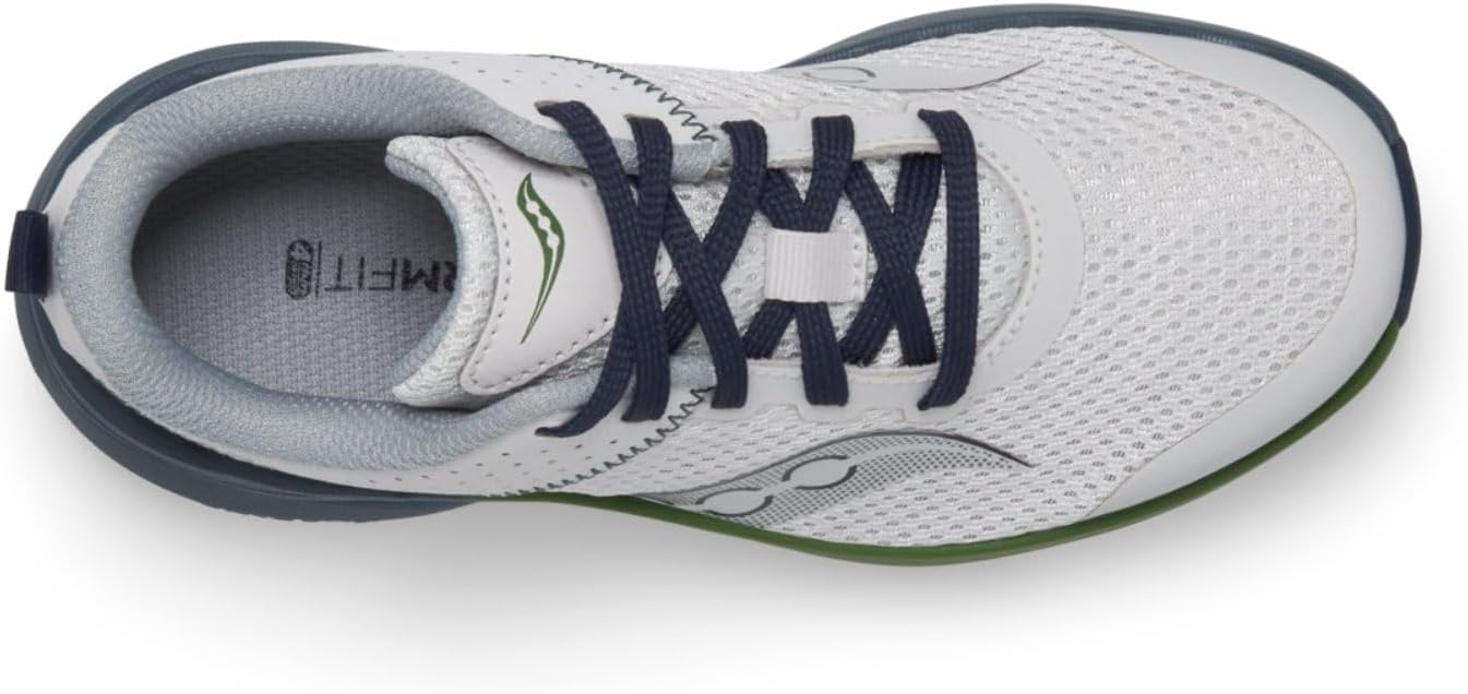 Детские кроссовки Saucony Kinvara 14 унисекс от шнуровки до носка, синий/зеленый/серый — фото 2