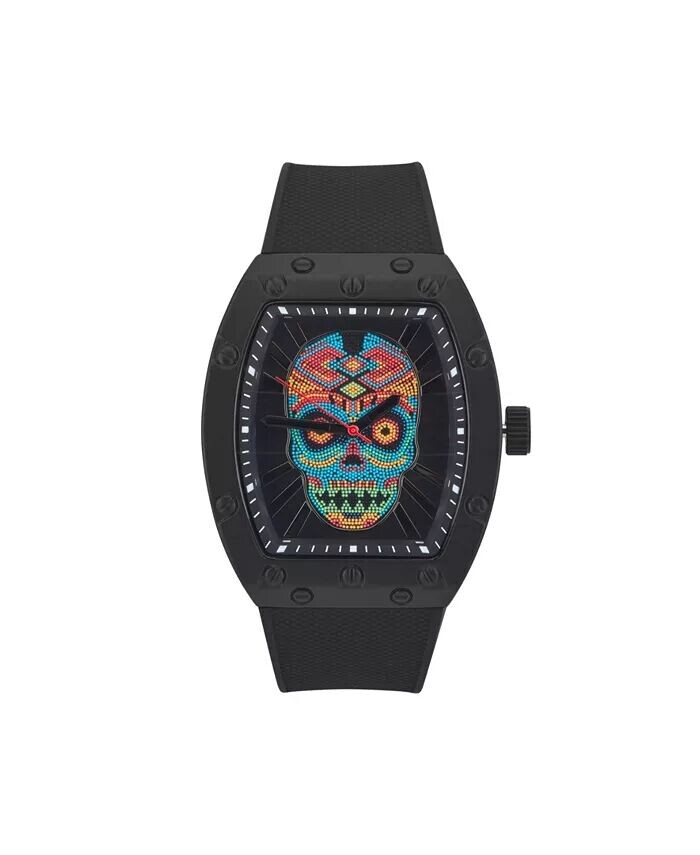 

Мужские аналоговые часы с матовым черным силиконовым ремешком 53 мм Ed Hardy