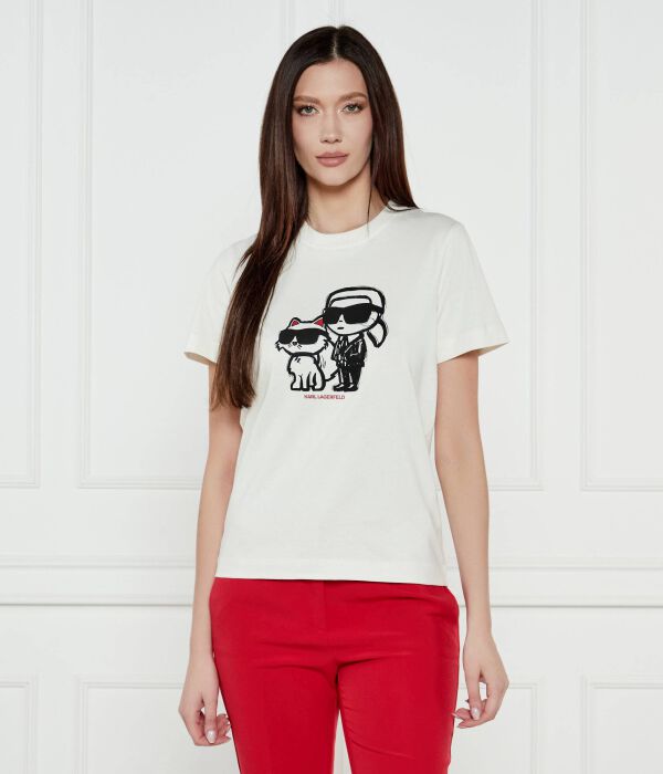 

Футболка Karl Lagerfeld Ikon Sketch Duo, экрю
