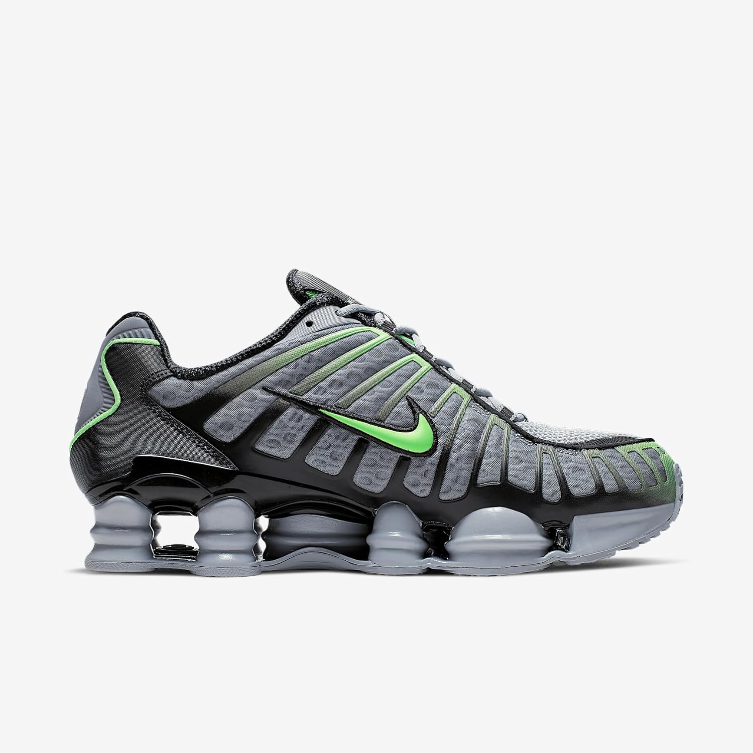 Nike Мужские кроссовки Shox Tl, Wolf Grey/Black/Lime Blast — фото 3