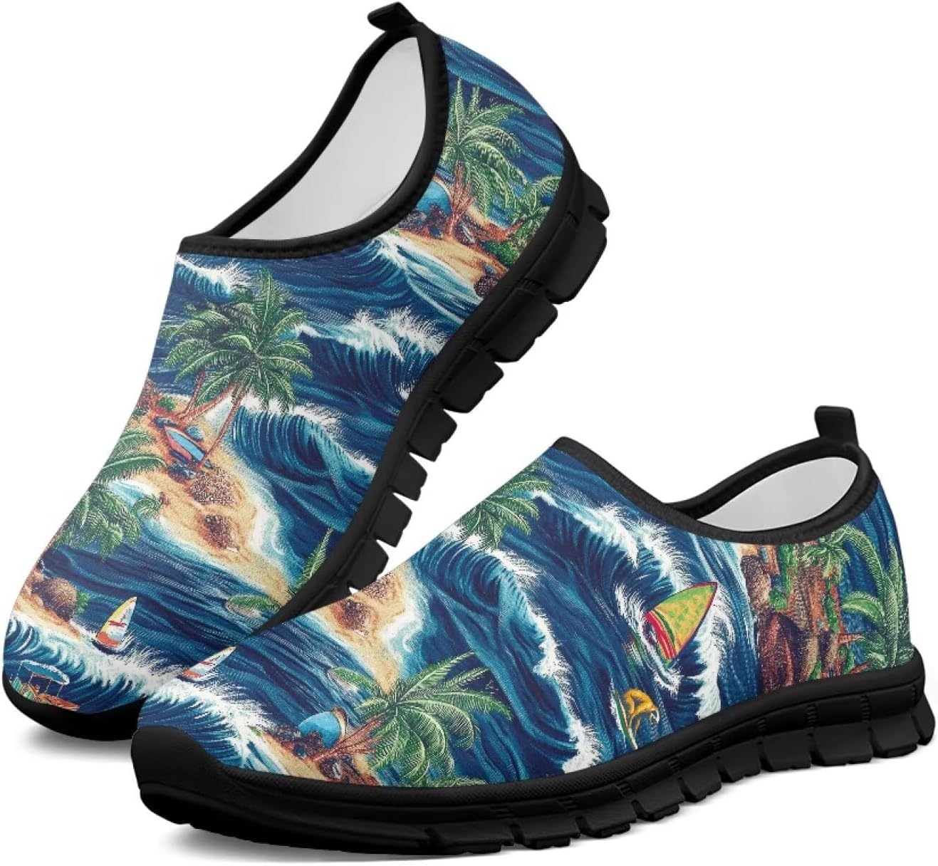 

Женские спортивные кроссовки без шнурков, дышащие, для ходьбы, бега, тенниса, тренировок, с нескользящей подошвой, широкая полнота, размер 5.5-13.5 Chririnla, Coconut Tree