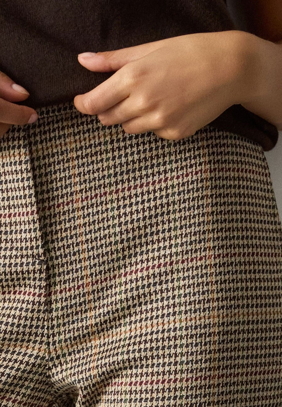 Брюки Next PONTE FLARED, Brown Check/Brown — фото 4