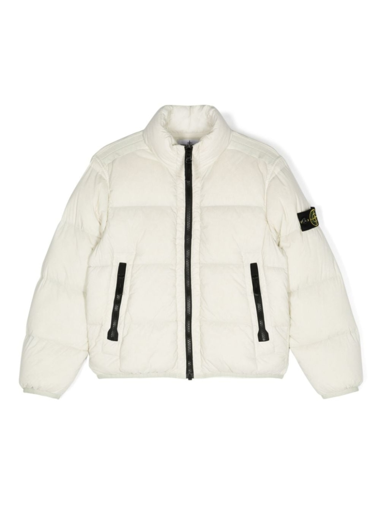 

Stone Island Junior пуховик с нашивкой Compass, белый