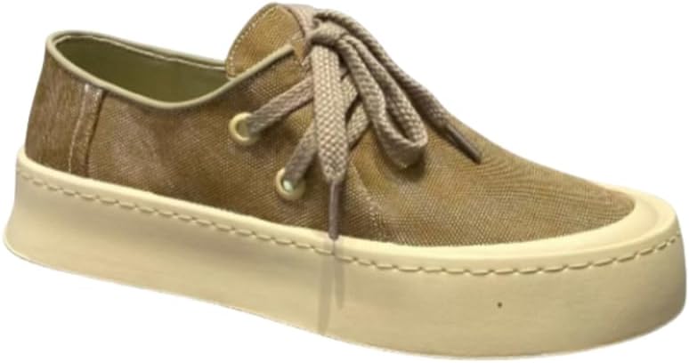 

Мужские повседневные кроссовки на шнуровке с толстой амортизирующей подошвой, Верх из дышащей ткани и закругленный носок, Удобная обувь на весь сезон Hoalox, хаки